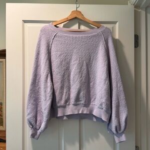 Free People Lilac Textured Crew Neck Sweater